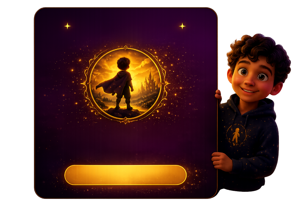 Boy holding card